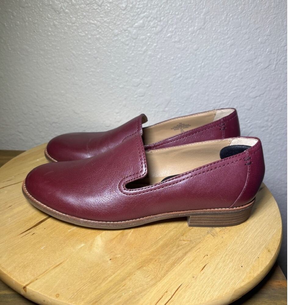 Earth Edna Leather Slip on Round Toe Loafers Shoes Burgundy Women's 9M NWOT